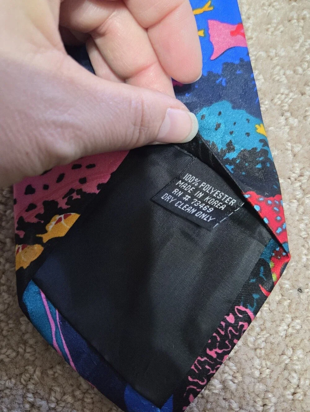Vintage Fratelli Ocean Animals Mens Tie Classic 60in Long 4in Width Artsy